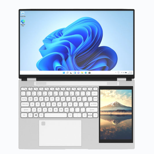 15.6" Laptop IPS Dual Screen 7” Mini Touch Screen Silver (1 TB SSD/ 32 GB RAM) | Intel® N95 CPU, Dual-band 2.4G/5G WIFI BacklitKeyboard | Windows 11 Pro with Mouse